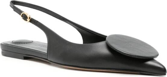 Jacquemus Les Slingbacks Duelo leather ballerina shoes Black