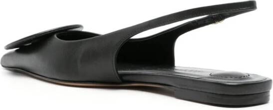 Jacquemus Les Slingbacks Duelo leather ballerina shoes Black