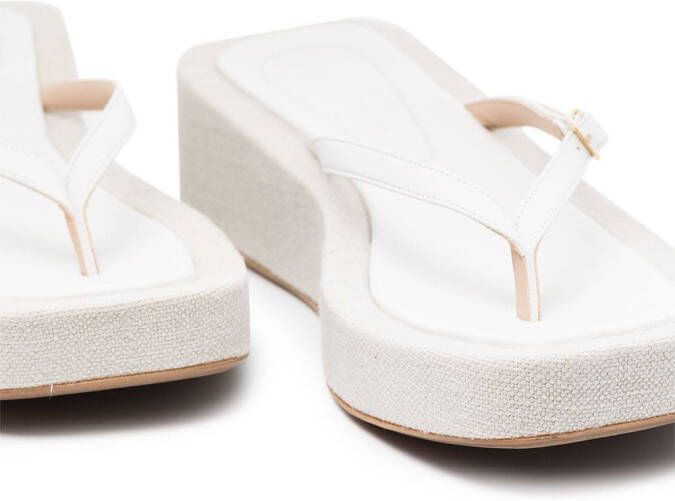 Jacquemus Les Tatanes Lin flatform sandals White