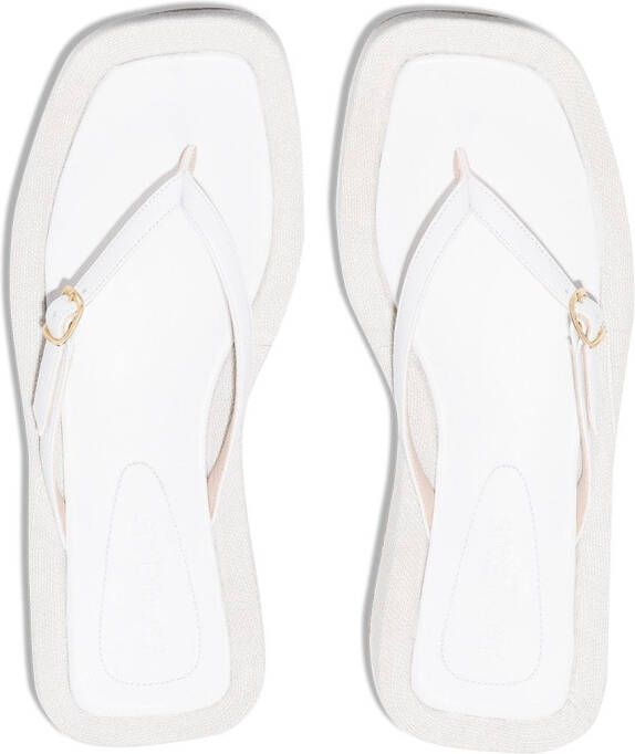 Jacquemus Les Tatanes Lin flatform sandals White