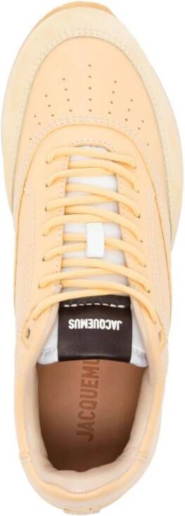 Jacquemus panelled lace-up sneakers Yellow