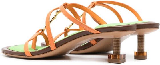 Jacquemus Pralu 45mm leather sandals Orange