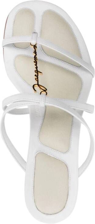 Jacquemus Pralu 45mm leather sandals White
