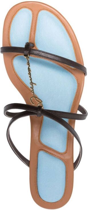 Jacquemus Pralu 45mm leather sandals Brown