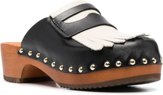 Jejia 45mm fringe-detail mules Black