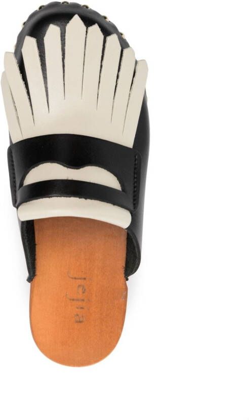 Jejia 45mm fringe-detail mules Black