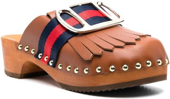 Jejia tassel-detail mules Brown