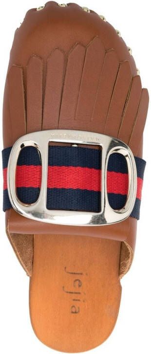 Jejia tassel-detail mules Brown
