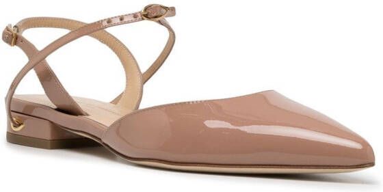 Jennifer Chamandi heeled leather ballerina shoes Pink
