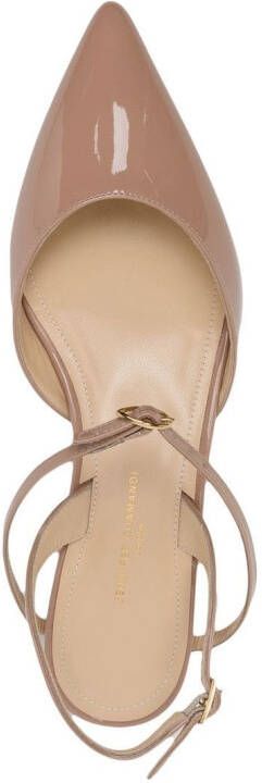 Jennifer Chamandi heeled leather ballerina shoes Pink