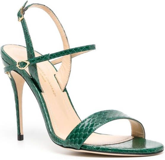 Jennifer Chamandi Tommaso 105mm leather sandals Green
