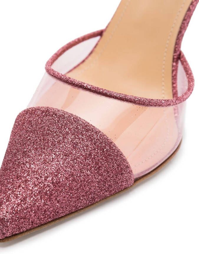 Jennifer Chamandi Vittorio 105mm glitter-embellished pumps Pink