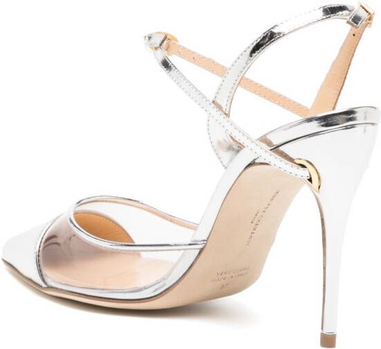 Jennifer Chamandi Vittorio 105mm mettalic-toe pumps Silver