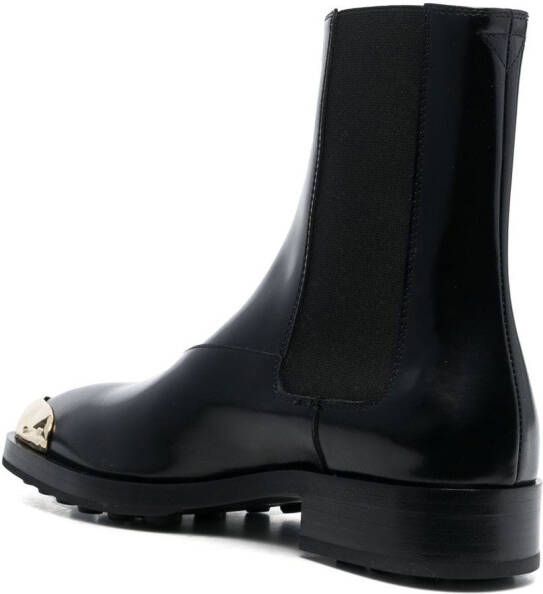 Jil Sander 35mm metallic-toe leather boots Black