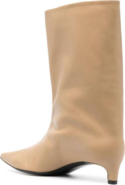 Jil Sander 5mm pointed-toe kitten-heel boots Brown