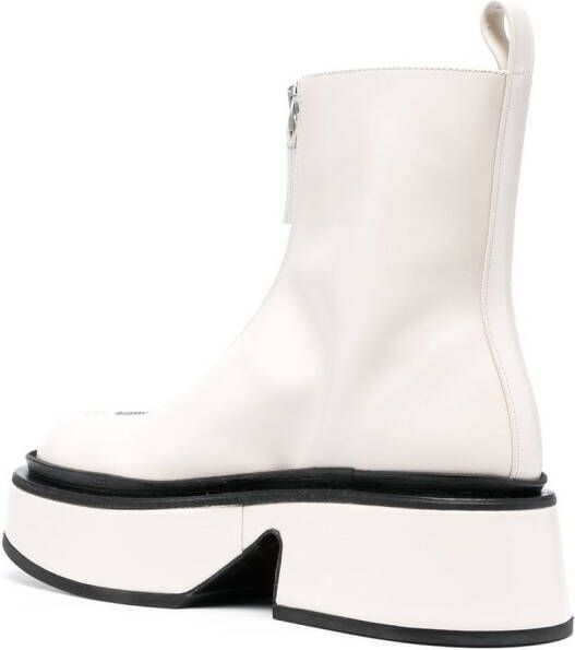 Jil Sander 60mm zip-front leather boots White