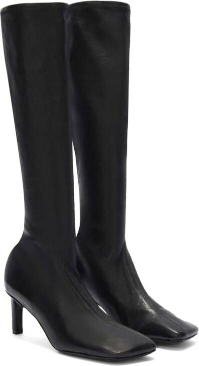 Jil Sander 70mm leather knee boots Black