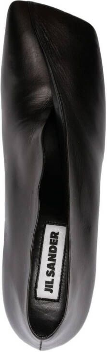 Jil Sander 70mm square-toe leather pumps Black