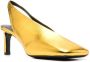 Jil Sander 70mm square-toe leather pumps Gold - Thumbnail 2