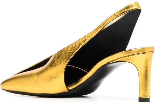 Jil Sander mm square toe leather pumps Gold   Dressed.com