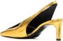 Jil Sander 70mm square-toe leather pumps Gold - Thumbnail 3