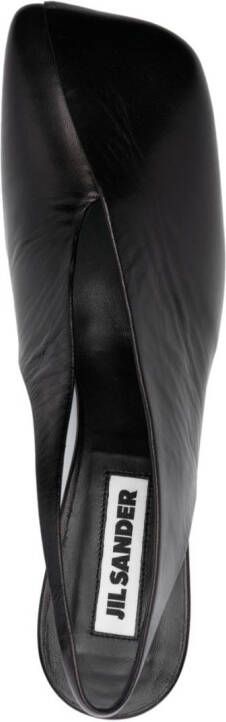 Jil Sander 75mm square-toe leather pumps Black