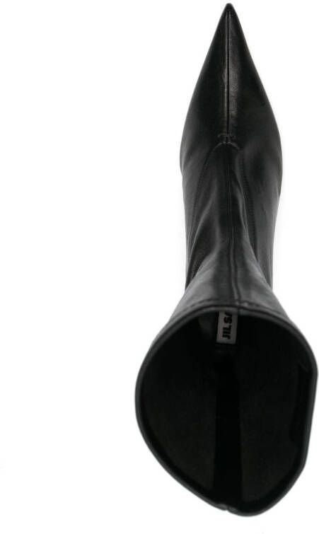 Jil Sander 90mm pointed-toe leather boots Black