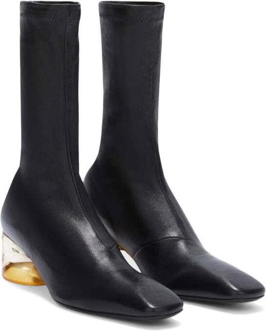 Jil Sander ankle leather boots Black