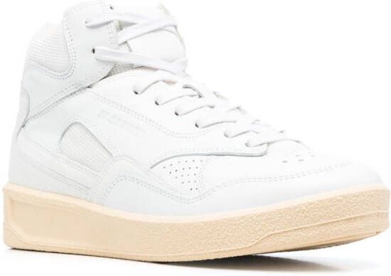 Jil Sander Basket mid leather sneakers White