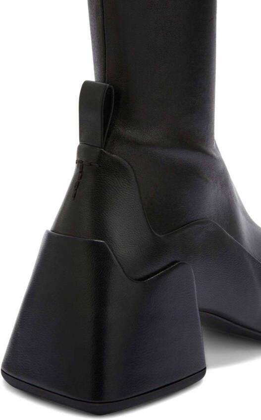 Jil Sander block-heel leather boots Black