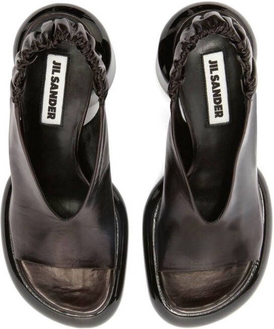Jil Sander block-heel leather sandals Black
