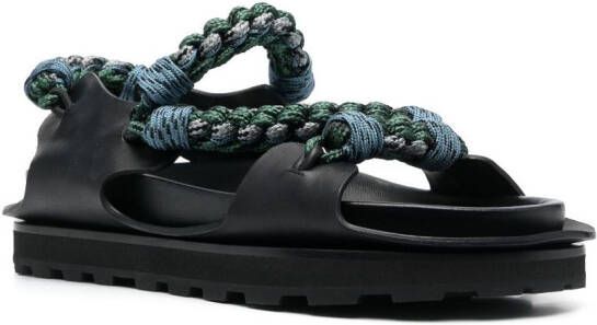 Jil Sander braided leather sandals Green