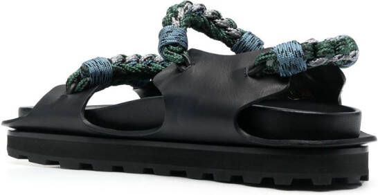 Jil Sander braided leather sandals Green