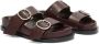 Jil Sander buckle-straps leather flat sandals Brown - Thumbnail 2