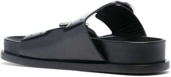 Jil Sander buckled leather sandals Black