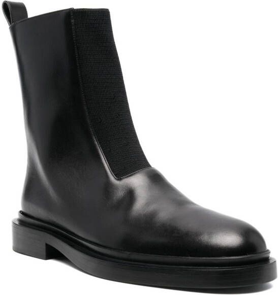 Jil Sander chunky leather boots Black