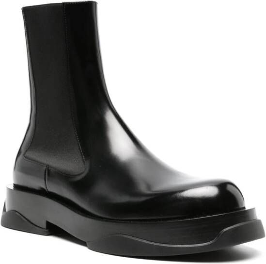 Jil Sander chunky leather Chelsea boots Black