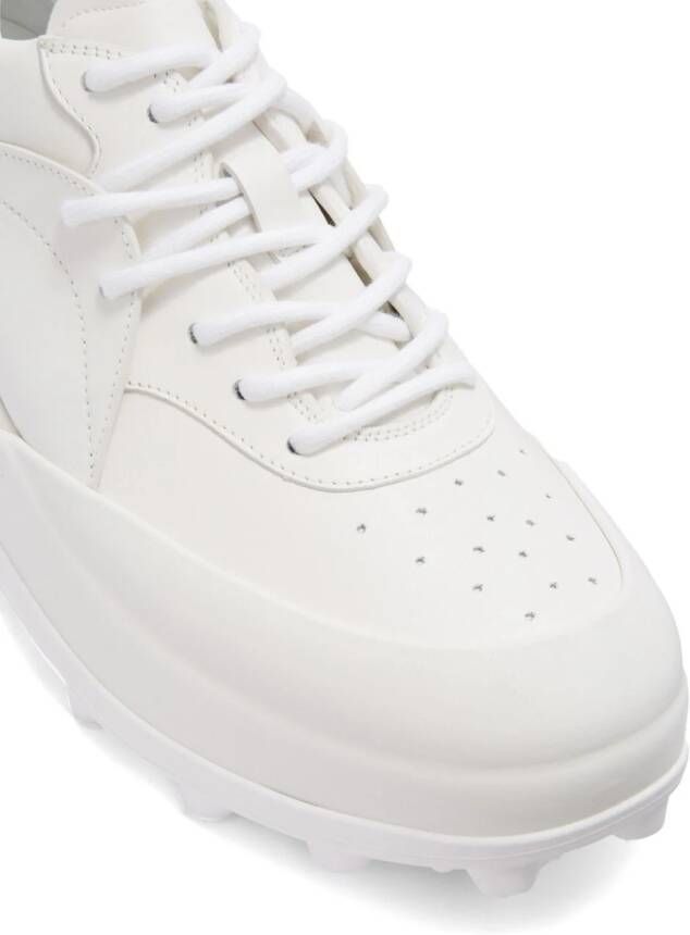 Jil Sander chunky panelled leather sneakers White
