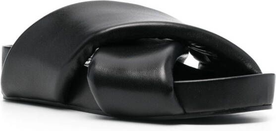 Jil Sander cross-over leather sandals Black