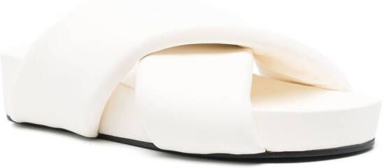 Jil Sander cross-strap flat sandals White