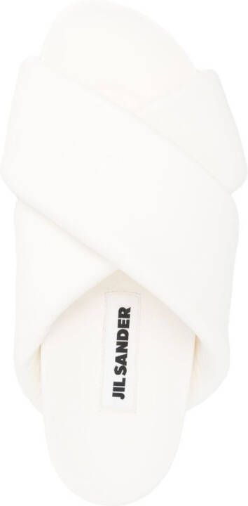 Jil Sander cross-strap flat sandals White