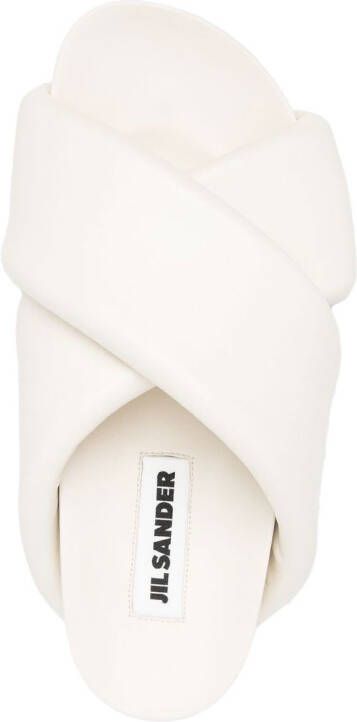 Jil Sander cross-strap leather slide sandals Neutrals