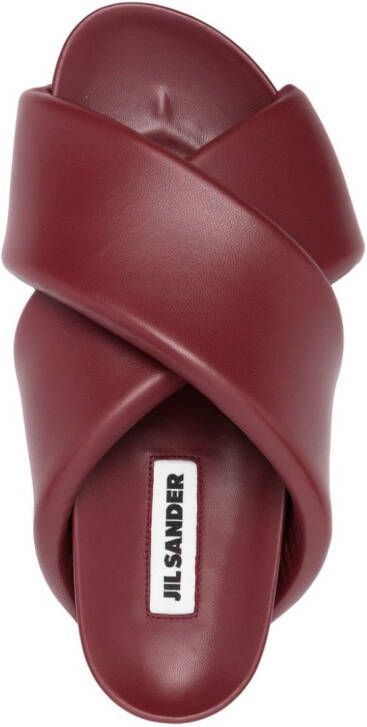 Jil Sander crossover leather sandals Red