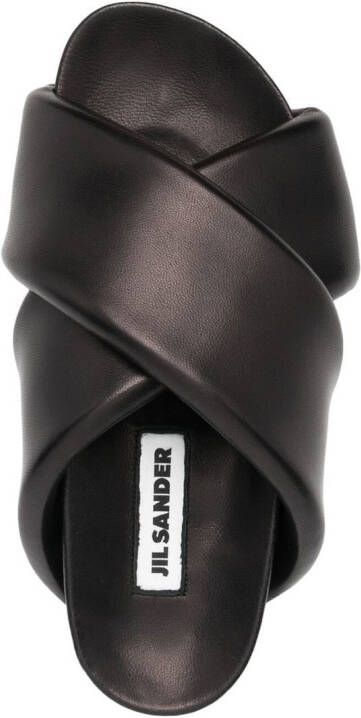 Jil Sander crossover strap chunky sandals Black