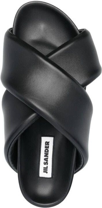 Jil Sander crossover-strap detail slides Black