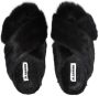 Jil Sander crossover-strap fur slides Black - Thumbnail 4