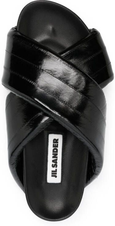 Jil Sander crossover-strap leather sandals Black