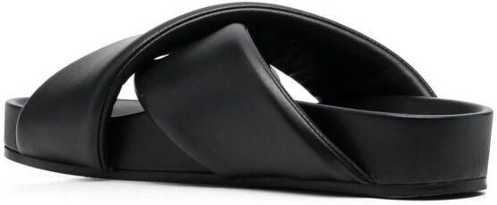 Jil Sander crossover-straps leather sandals Black