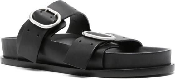 Jil Sander double-buckle leather sandals Black