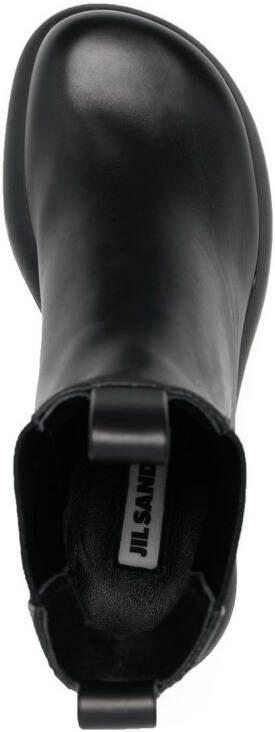 Jil Sander elasticated-panel leather boots Black